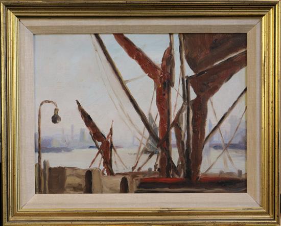 Paul Fordyce Maitland (1863-1909) Barges of Limehouse Reach 9.25 x 12.25in.